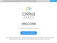 Tablet Screenshot of cirrusvodka.com